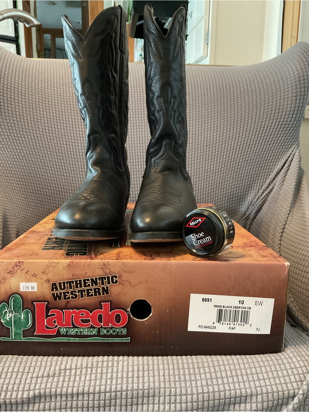 Laredo Black Cowboy Western Boots